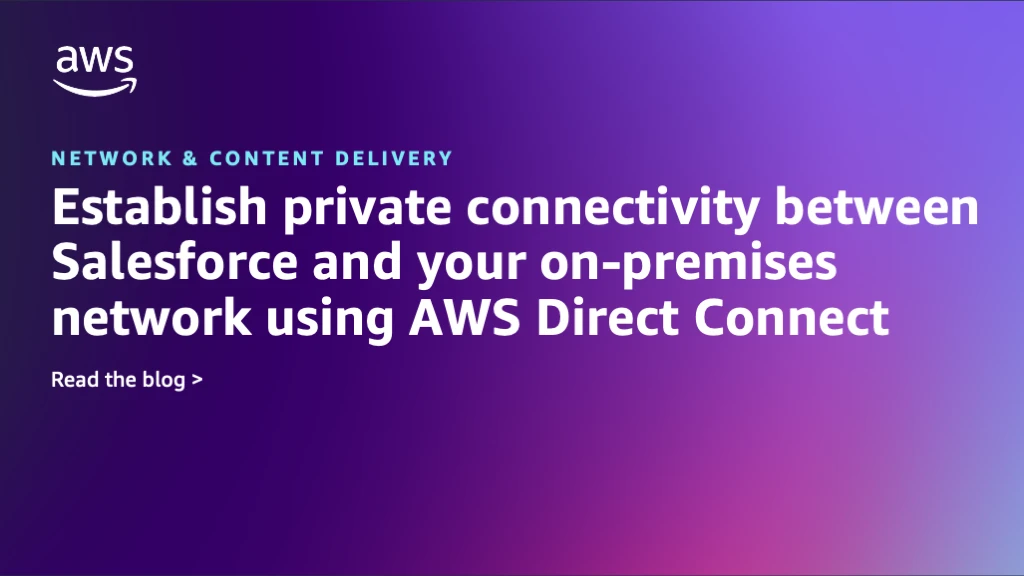 通过 AWS Direct Connect 在 Salesforce 和您的本地网络之间建立私有连接